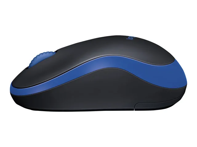 Logitech M185 - Mouse - diestro y zurdo - óptico-inalámbrico - 2.4 GHz-receptor inalámbrico USB-azul