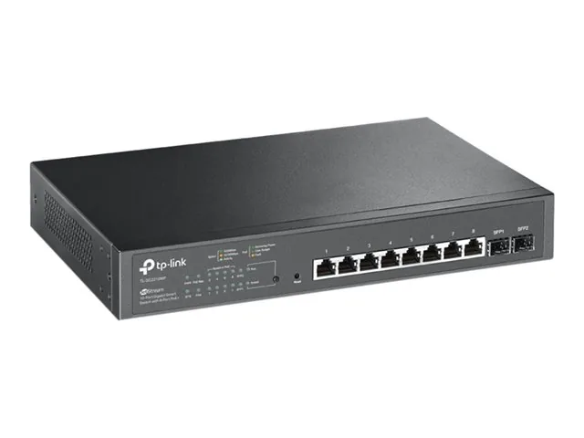 TP-Link JetStream TL-SG2210MP - Switch - inteligente - 8 x 10/100/1000 (PoE+) + 2 x SFP-montaje en rack-PoE+ (150 W)