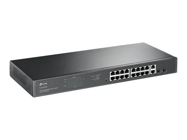 TP-Link JetStream TL-SG1218MP - V1 - Switch - 16 x 10/100/1000 (PoE+) + 2 x 10/100/1000 + 2 x Gigabit SFP combinado-montaje en rack-PoE+ (250 W)