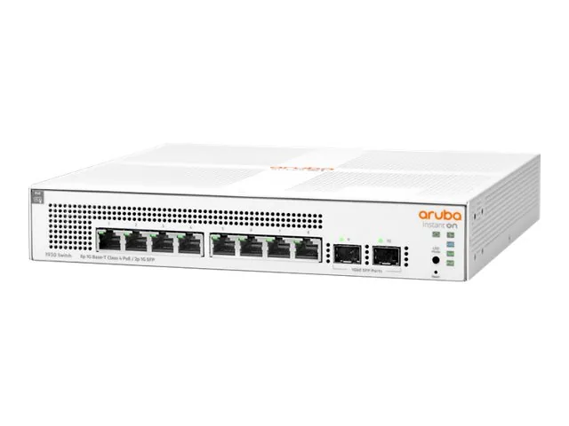 HPE Networking Instant On 1930 8G Class4 PoE 2SFP 124W Switch - Switch - L2+ - Gestionado - 8 x 10/100/1000 (PoE+) + 2 x Gigabit SFP-montaje en rack-PoE+ (124 W)