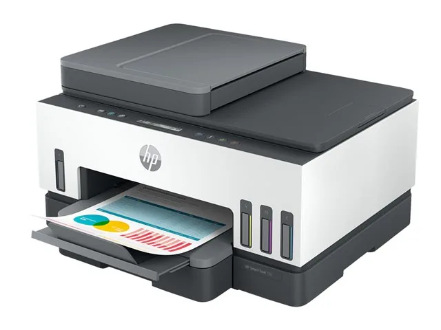 HP Smart Tank 750 All-in-One - Impresora multifunción - color - chorro de tinta-rellenable-Letter A (216 x 279 mm)/A4 (210 x 297 mm) (original)-A4/Legal (material)-hasta 13 ppm (copiando)-hasta 15 ppm (impresión)-250 hojas-USB 2.0, LAN, Wi-Fi(n), Bluetoot