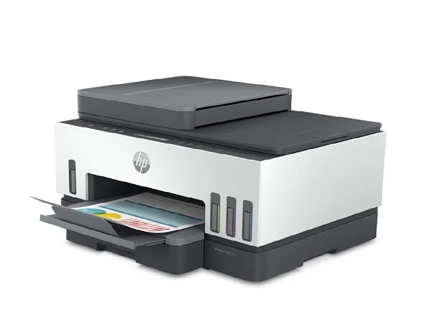 HP Smart Tank 750 All-in-One - Impresora multifunción - color - chorro de tinta-rellenable-Letter A (216 x 279 mm)/A4 (210 x 297 mm) (original)-A4/Legal (material)-hasta 13 ppm (copiando)-hasta 15 ppm (impresión)-250 hojas-USB 2.0, LAN, Wi-Fi(n), Bluetoot
