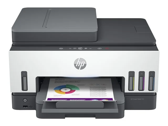 HP Smart Tank 790 All-in-One - Impresora multifunción - color - chorro de tinta-rellenable-Letter A (216 x 279 mm)/A4 (210 x 297 mm) (original)-A4/Legal (material)-hasta 13 ppm (copiando)-hasta 15 ppm (impresión)-250 hojas - 33.6 Kbps-USB 2.0, Bluetooth, 