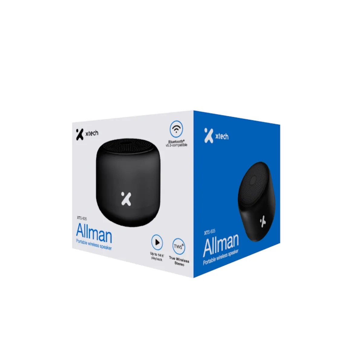 Xtech XTS-605 - Bocinas - Negro - Allman BT 3W TWS IPX7
