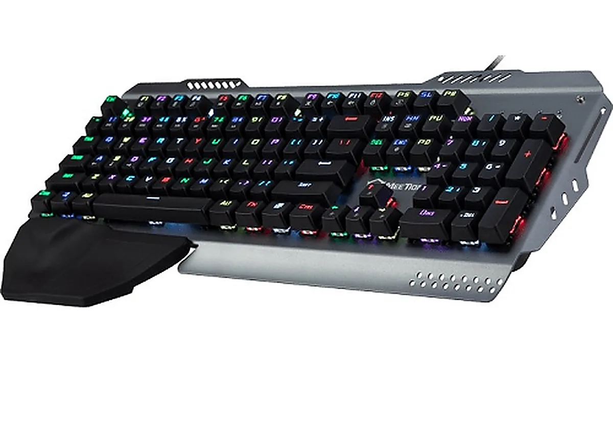 TECLADO MECANICO RGB DE METAL MEETION MK20 GRAY ANTI-GHOSTING